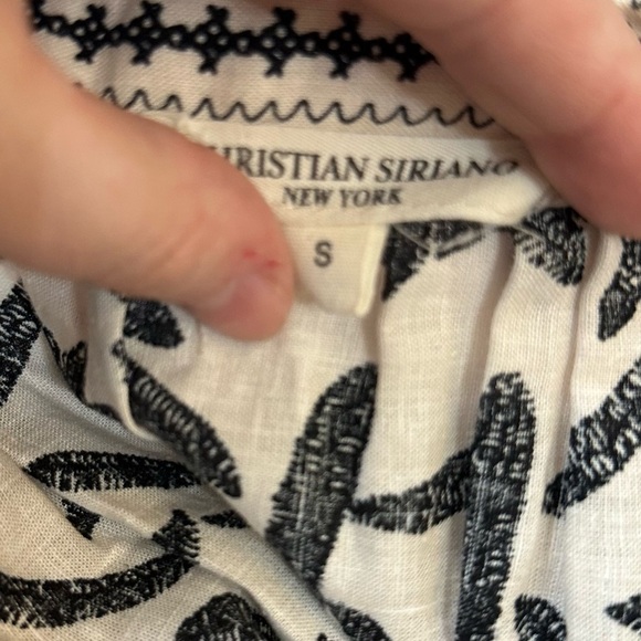 Christian Siriano Boho Linen Blend Crochet Trim Top Sz S - Picture 8 of 10